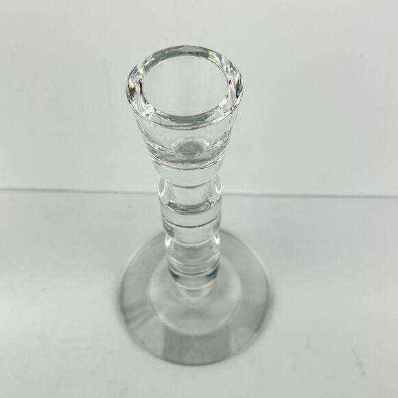 Pair of Calvin Klein Geometric Crystal Glass Candle Stick Holders - Picture 3 of 6